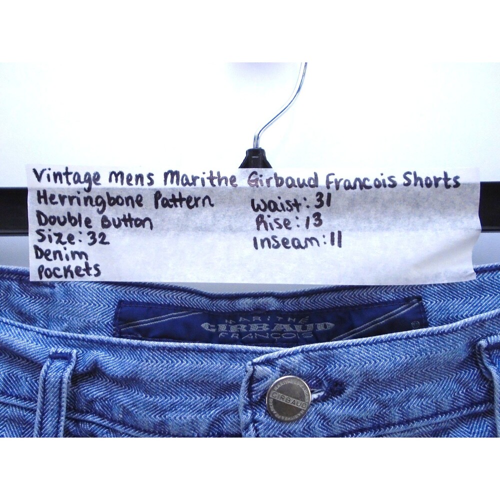 Vintage Marithé François Girbaud shorts Men Size 32 Denim Geometric stitch USA - Picture 4 of 11